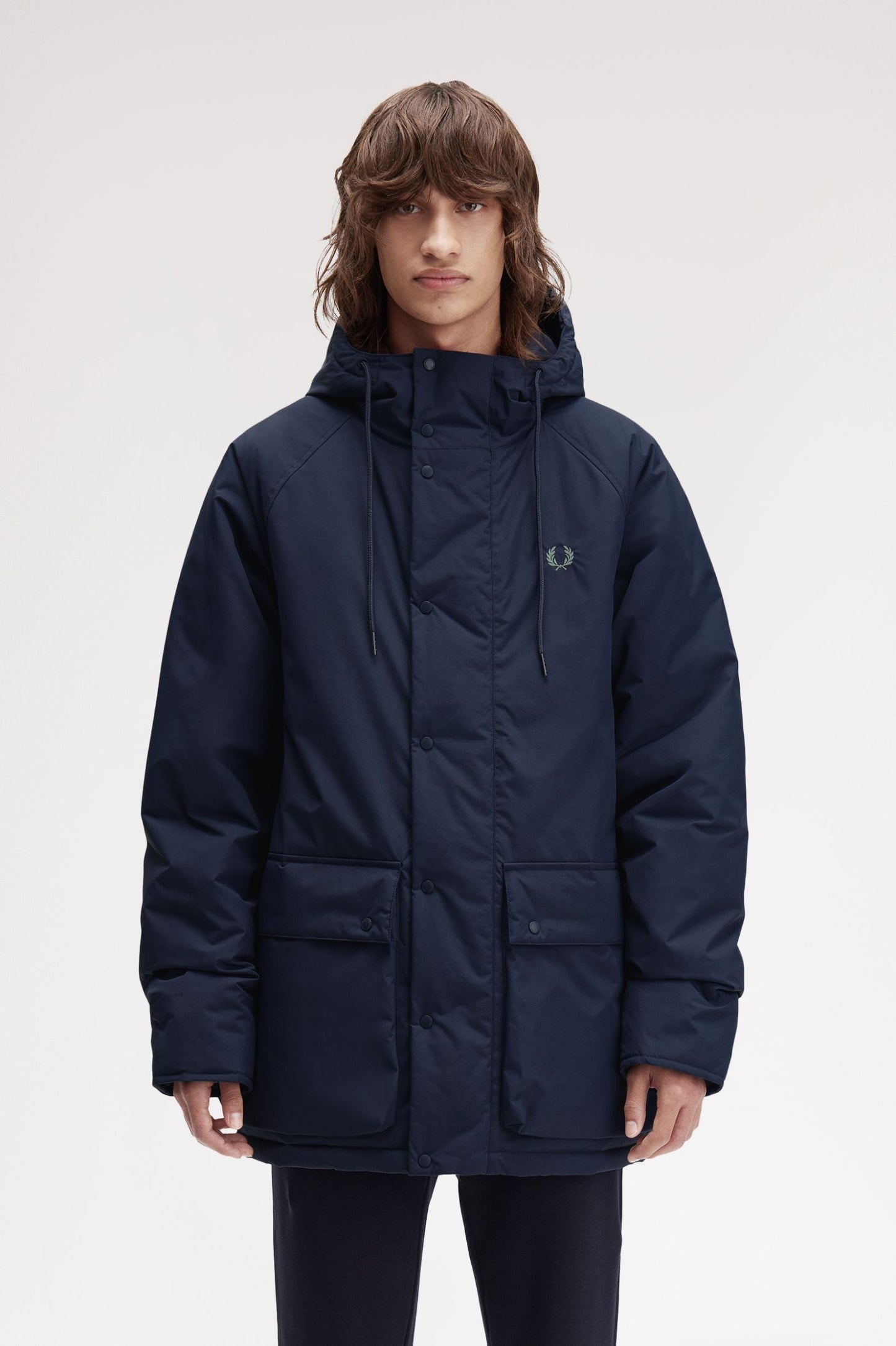 Fred Perry Padded Zip Through Jacket Dark Airforce