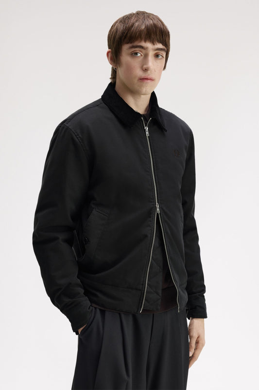 Fred Perry Cotton Caban Jacket Black