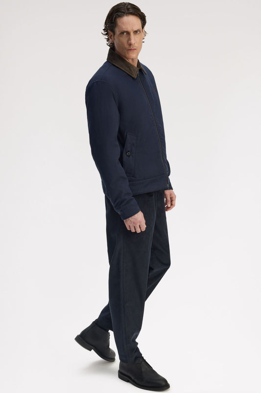 Fred Perry Cotton Caban Jacket Navy