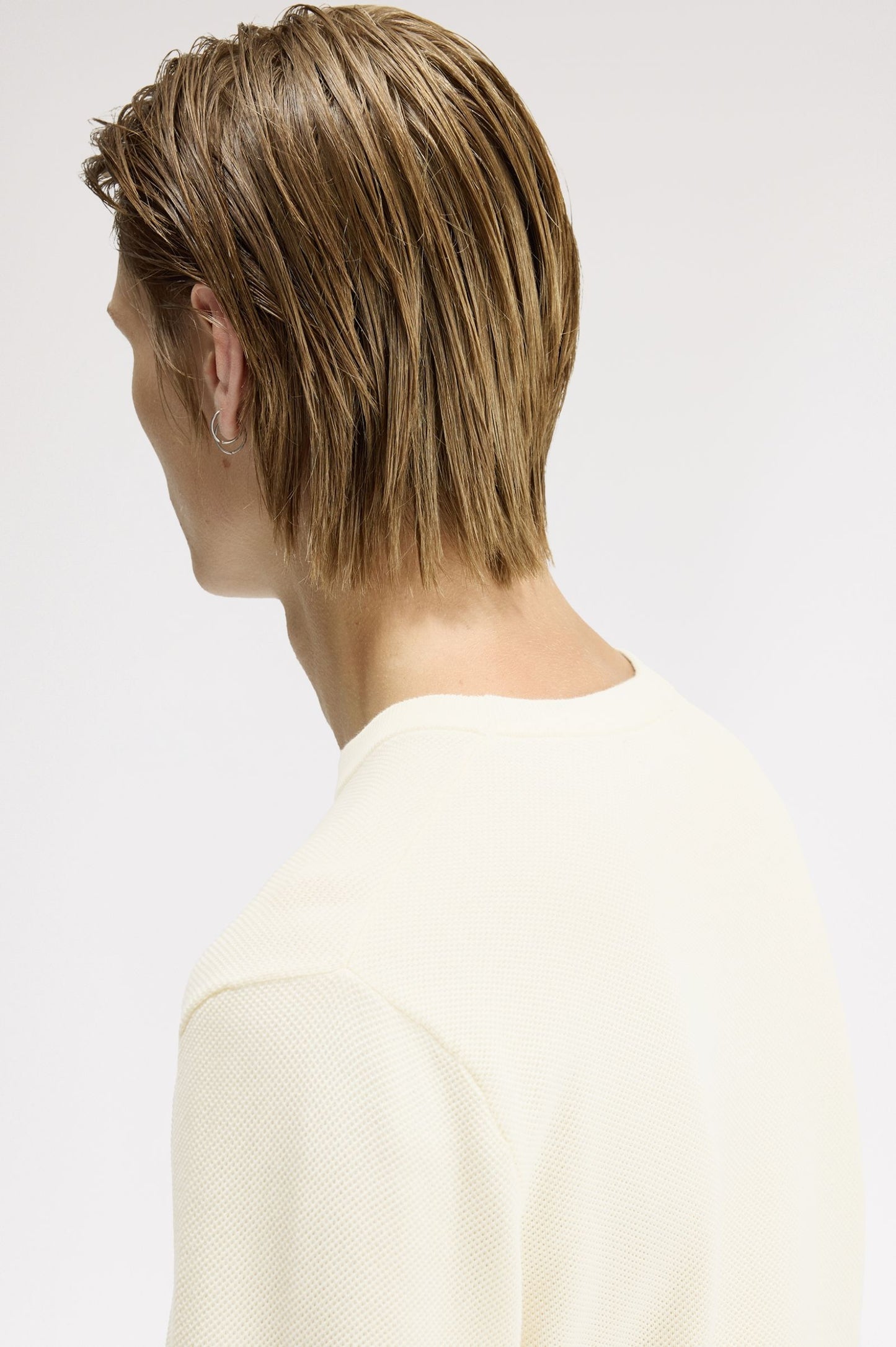 Fred Perry Piqué Stitch Jumper Ecru