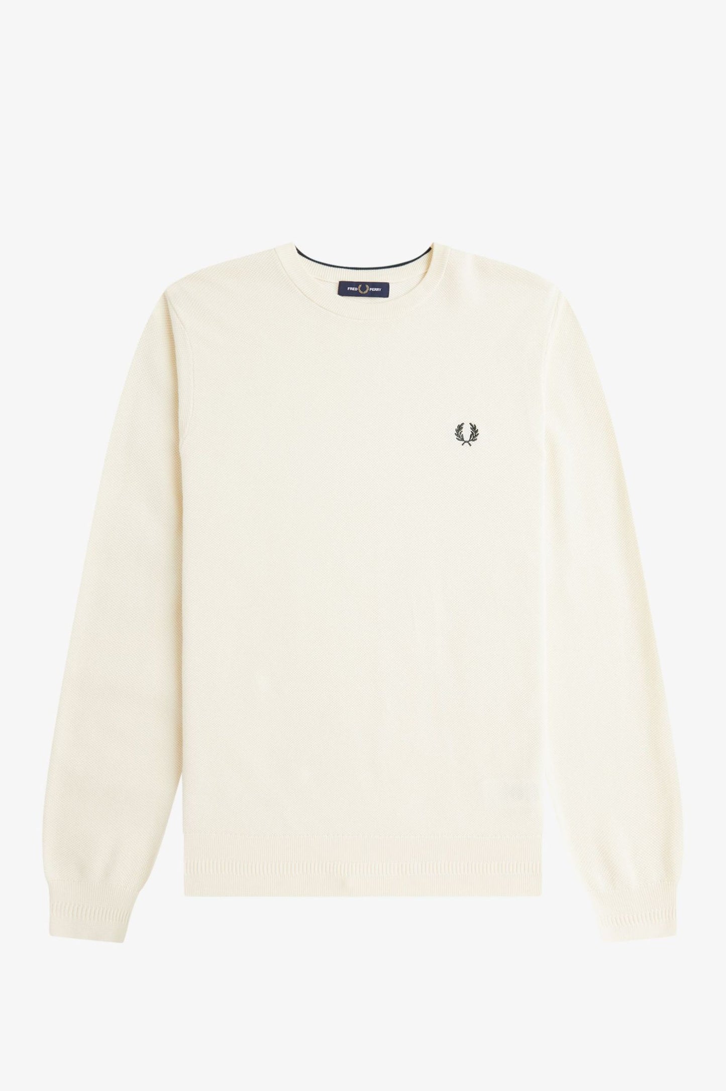 Fred Perry Piqué Stitch Jumper Ecru