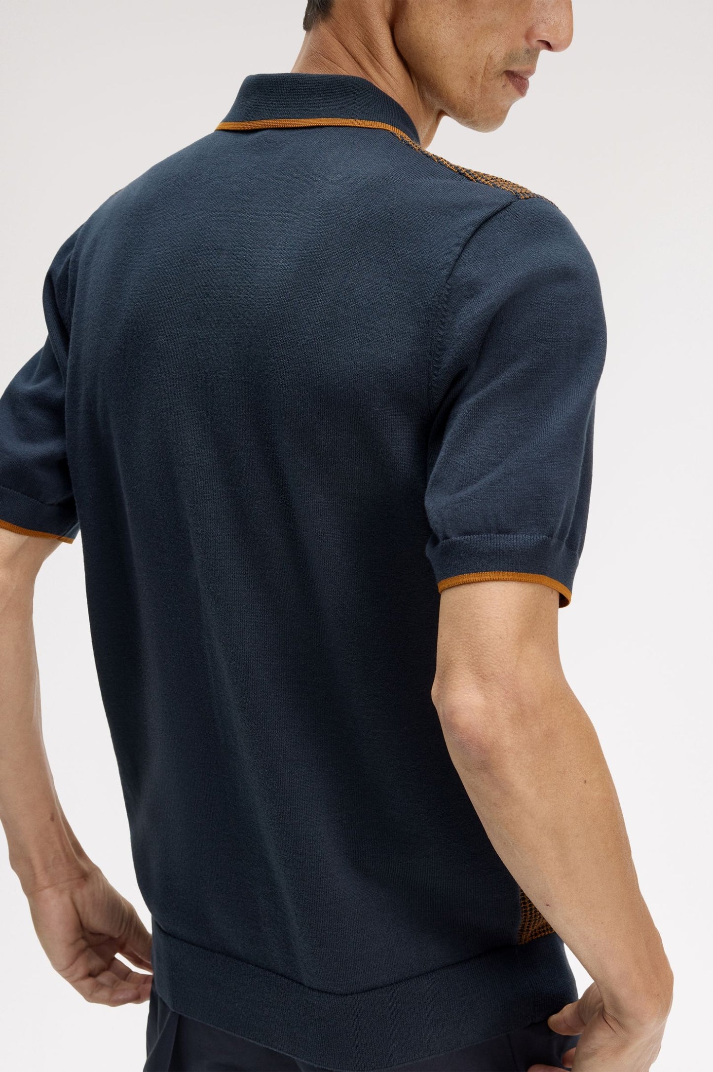 Fred Perry Tonic Waffle Knitted Shirt Navy