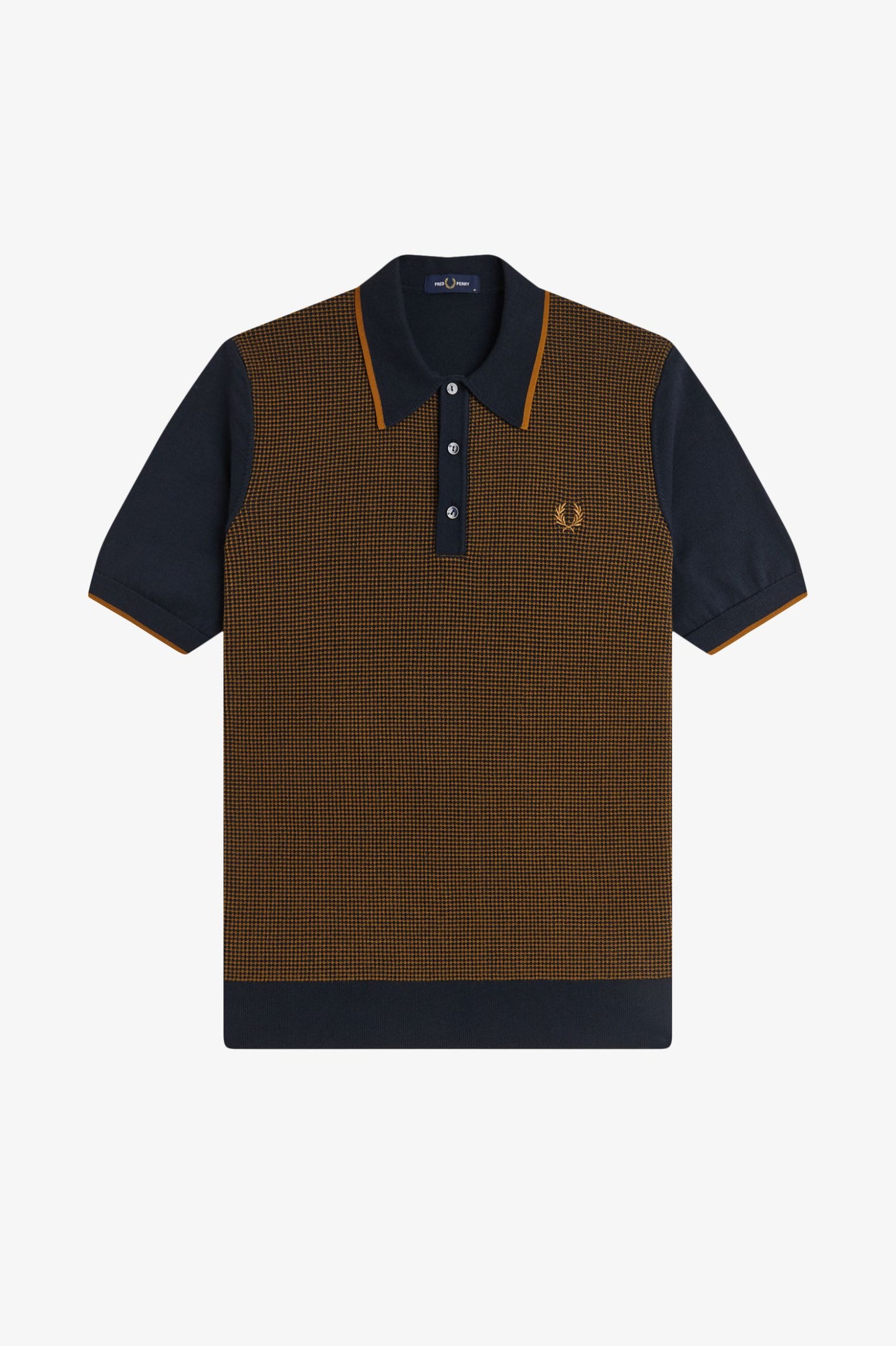Fred Perry Tonic Waffle Knitted Shirt Navy