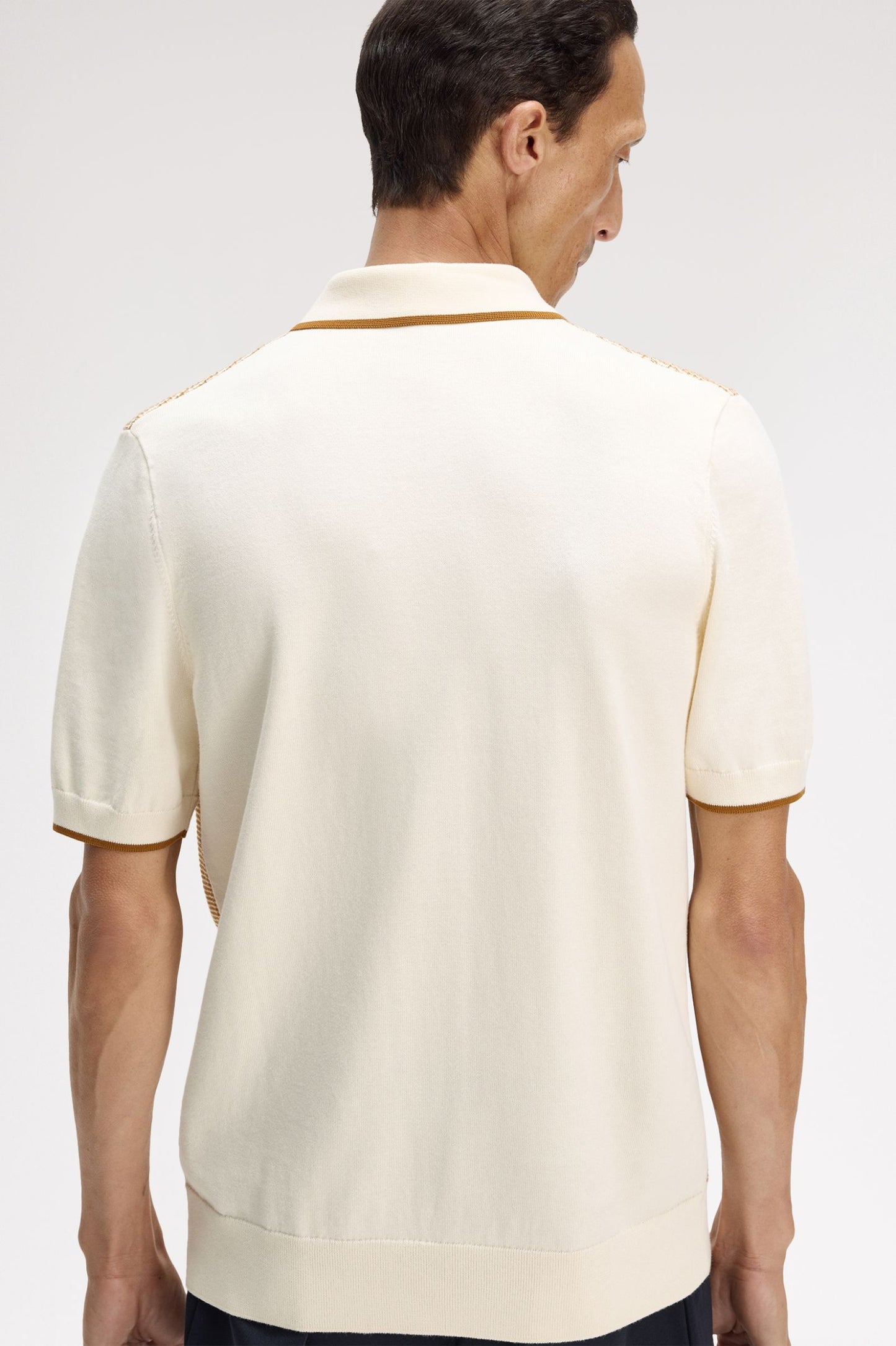 Fred Perry Tonic Waffle Knitted Shirt Ecru