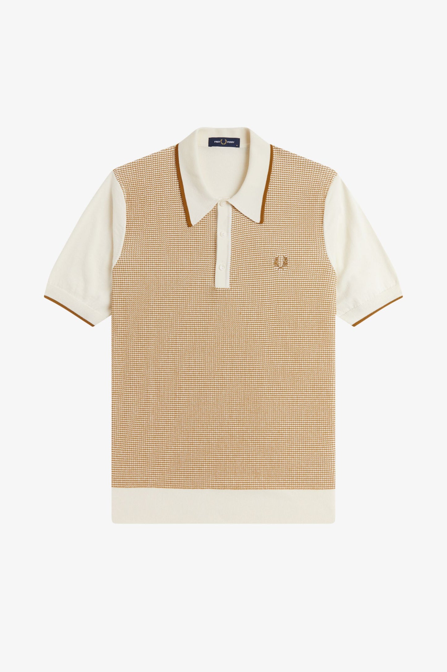 Fred Perry Tonic Waffle Knitted Shirt Ecru