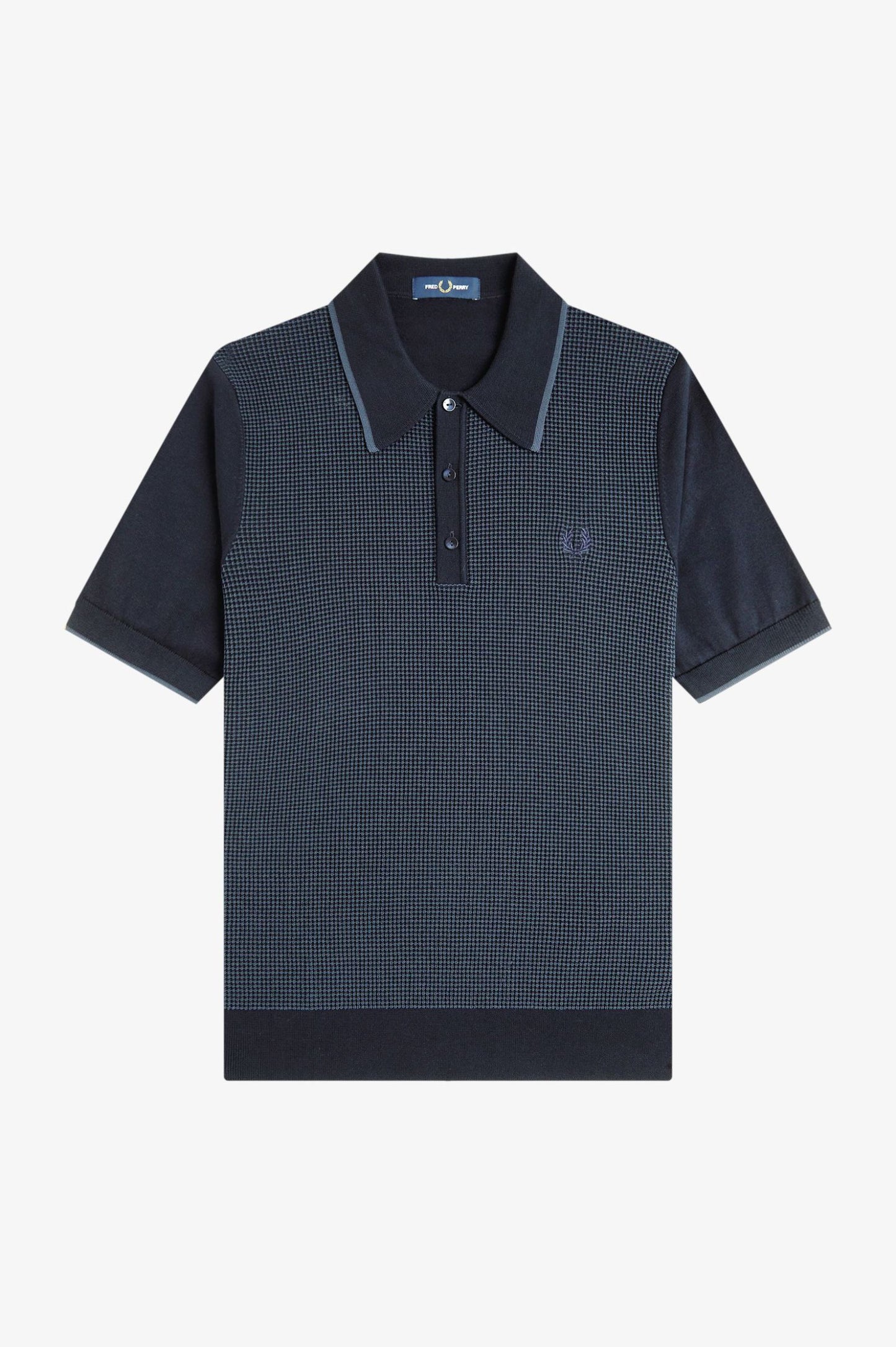 Fred Perry Tonic Waffle Knitted Shirt Navy