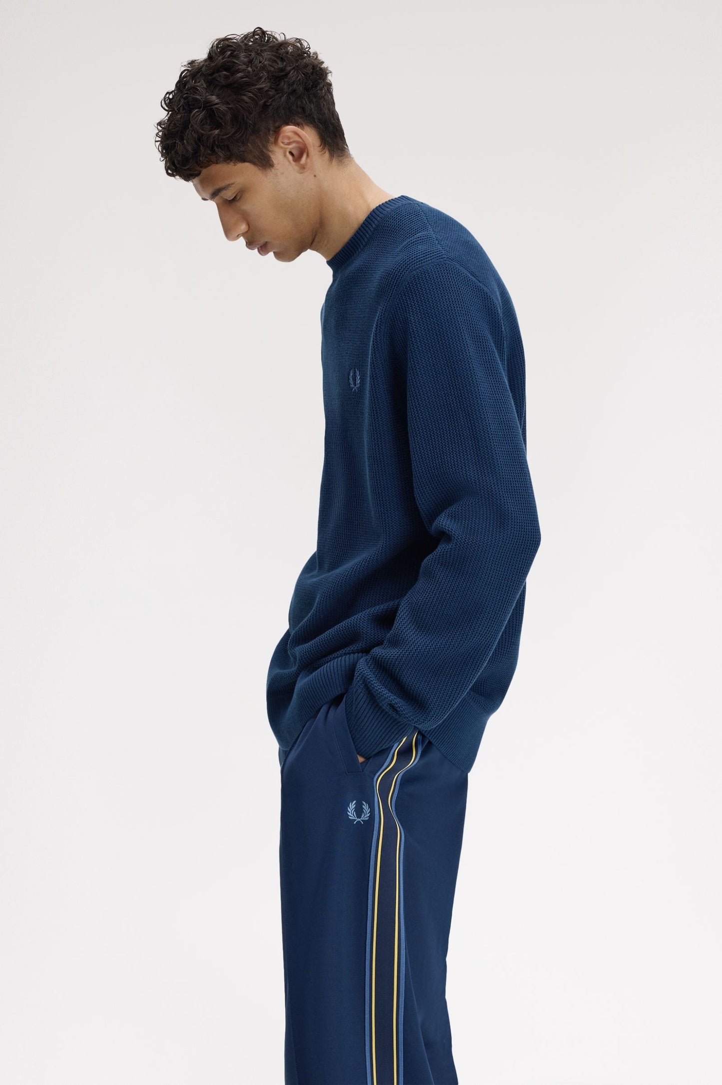 Fred Perry Textured Jumper Tennis Blue