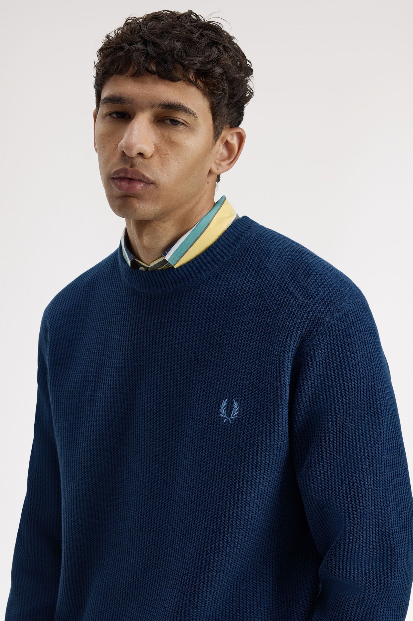 Fred Perry Textured Jumper Tennis Blue