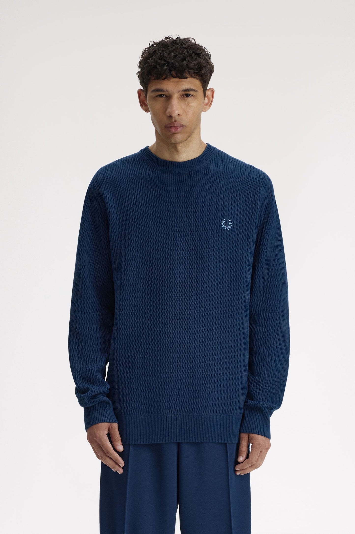 Fred Perry Textured Jumper Tennis Blue