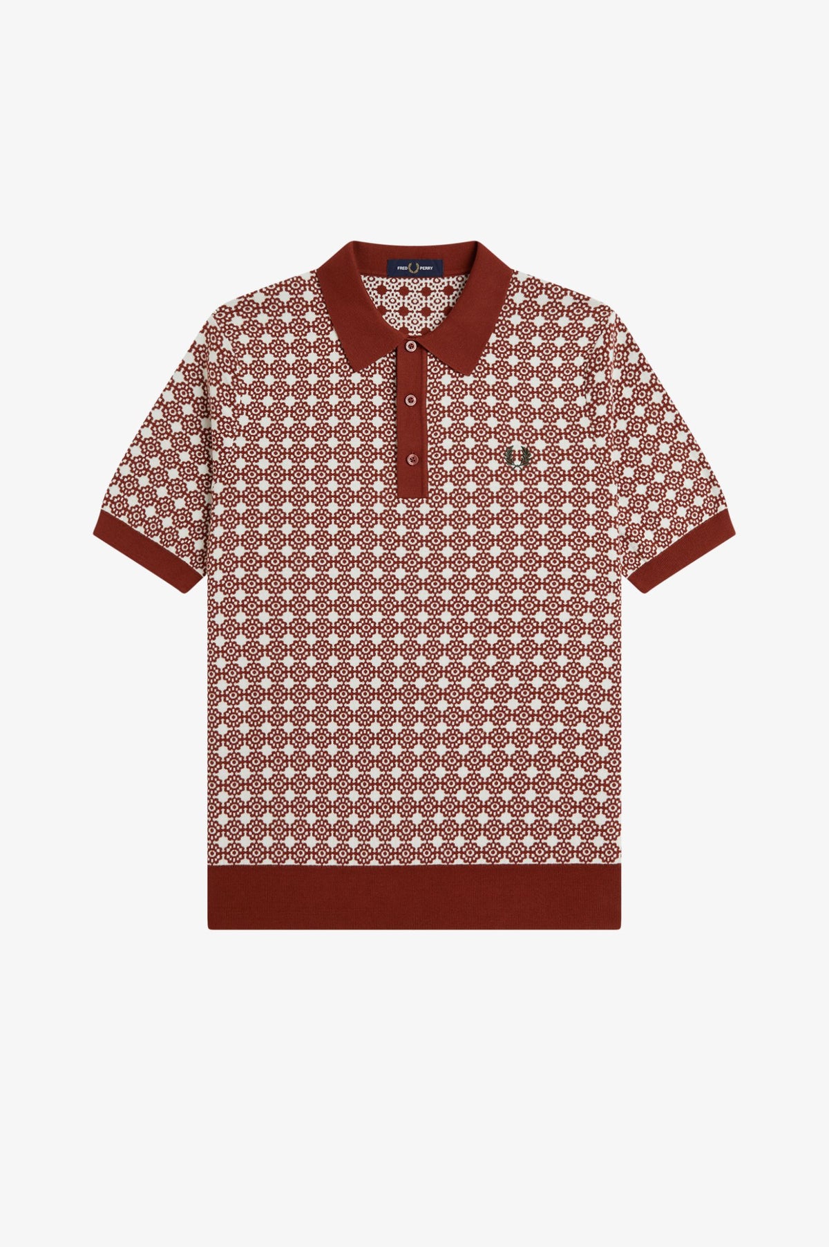Fred Perry Floral Jacquard Shirt Brandy