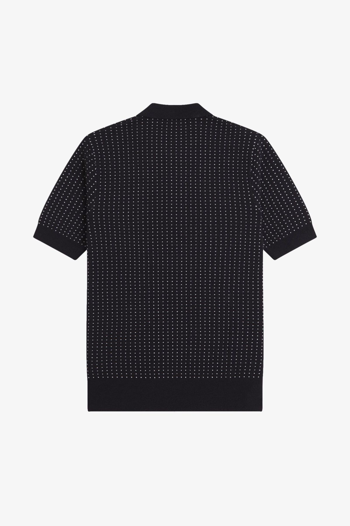 Fred Perry Bouclé Dot Knitted Shirt Black