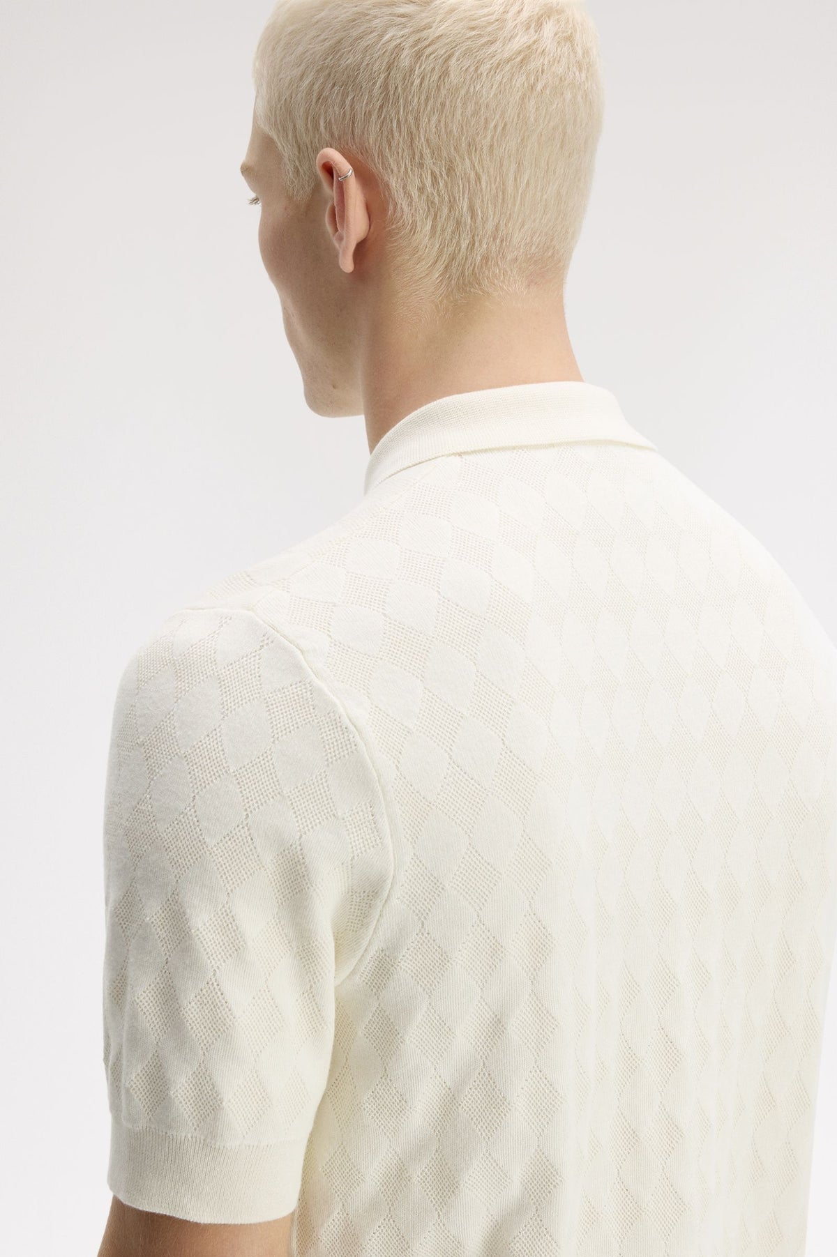 Fred Perry Pointelle Knitted Shirt Ecru