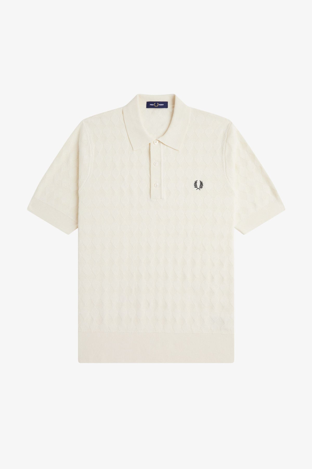 Fred Perry Pointelle Knitted Shirt Ecru