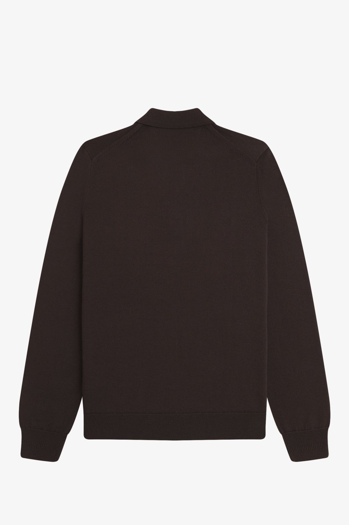 Fred Perry Long Sleeve Knitted Shirt Rich Brown