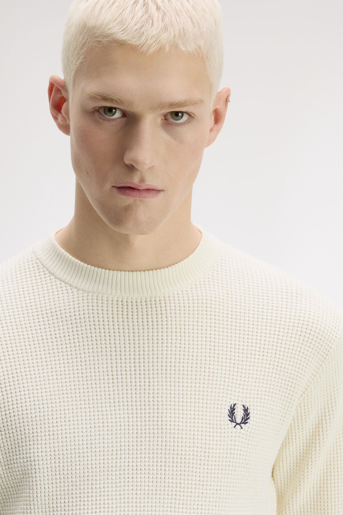 Fred Perry Waffle Stitch Jumper Ecru