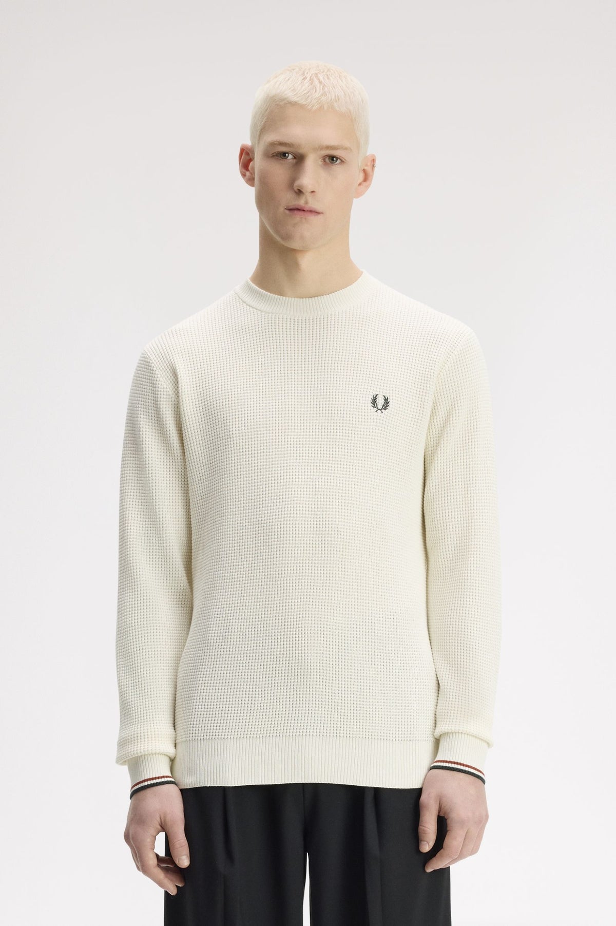 Fred Perry Waffle Stitch Jumper Ecru