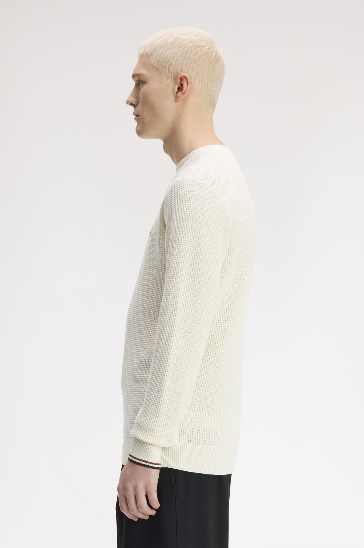 Fred Perry Waffle Stitch Jumper Ecru