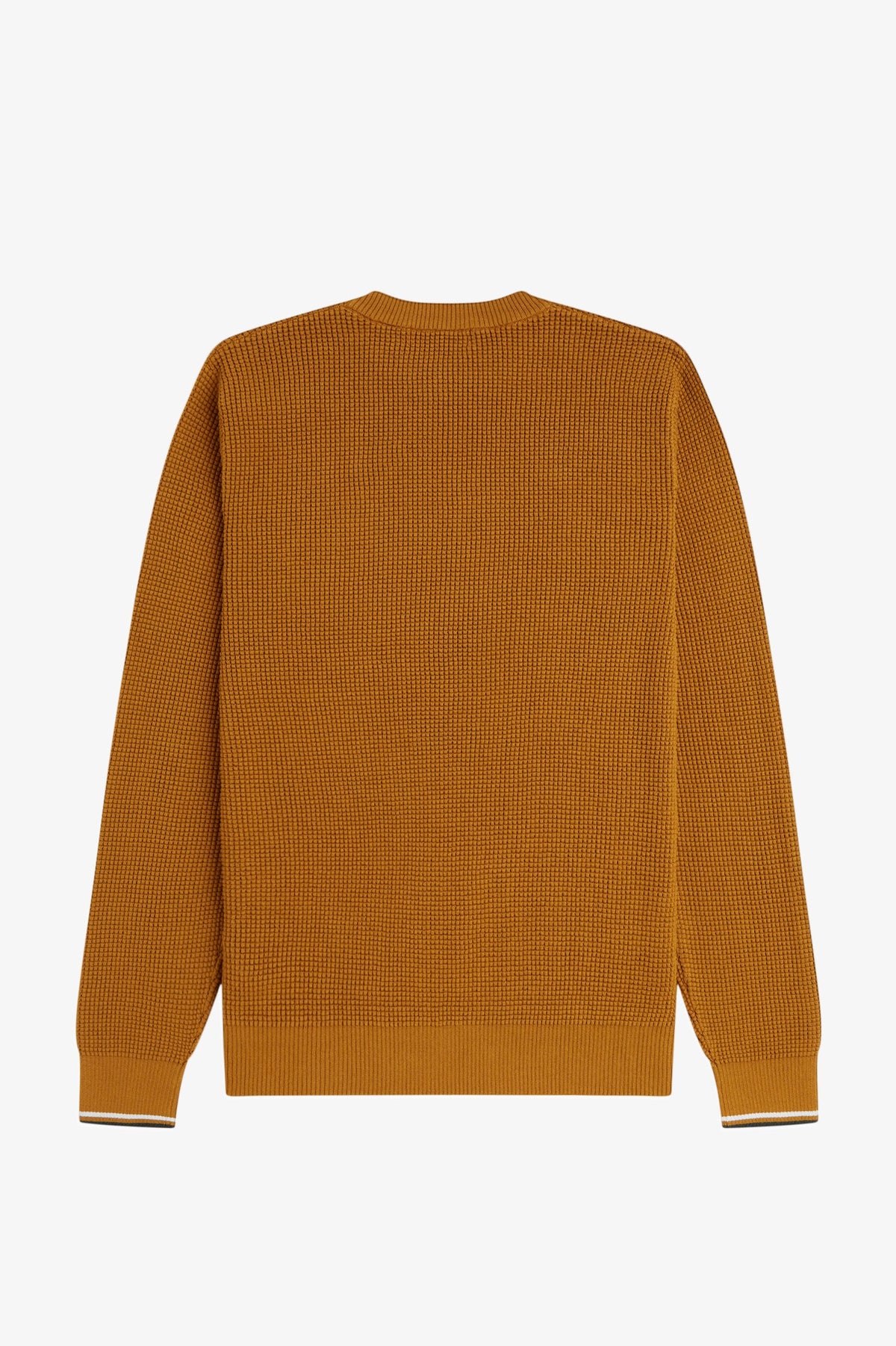 Fred Perry Waffle Stitch Jumper Dark Caramel