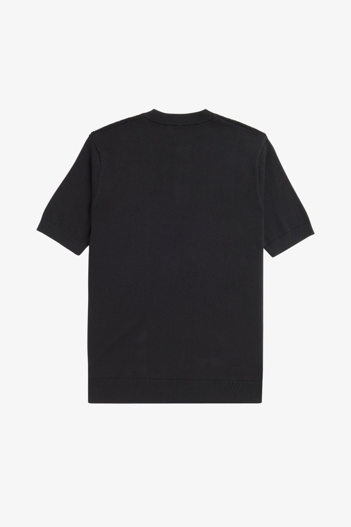 Fred Perry Waffle Stitch Henley Shirt Black