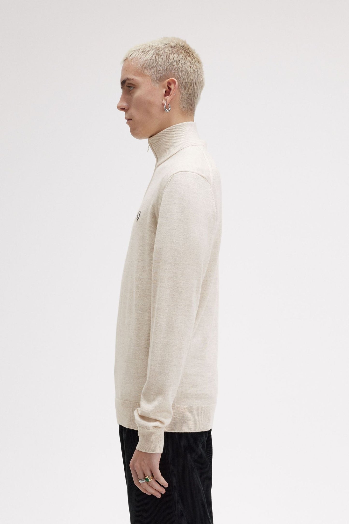 Fred Perry Classic Half Zip Jumper Porridge Marl