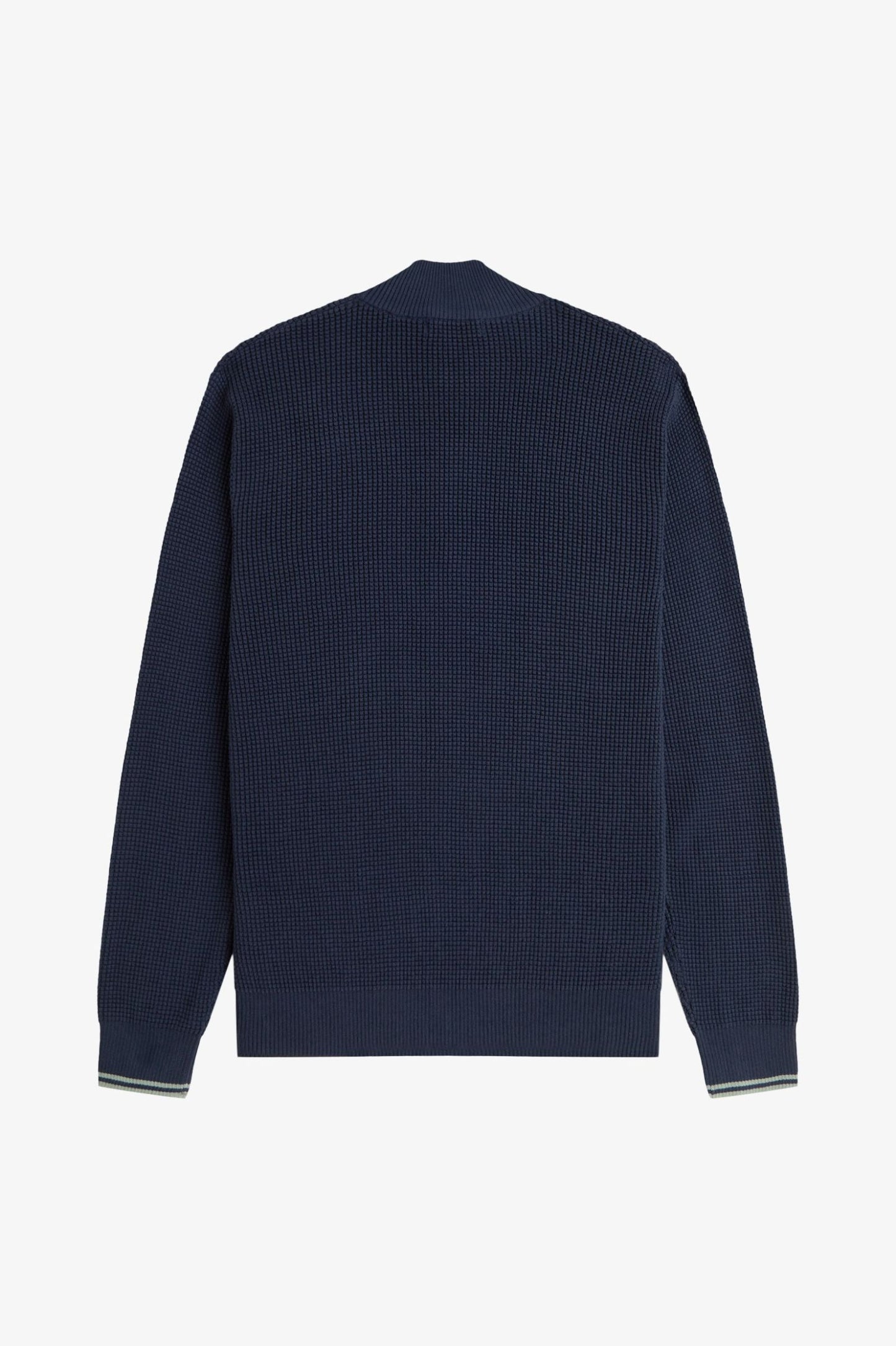Fred Perry Waffle Stitch Half Zip Jumper Dark Airforce