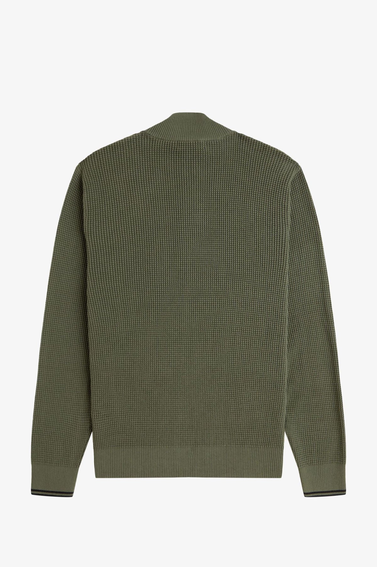 Fred Perry Waffle Stitch Half Zip Jumper Laurel Wreath Green