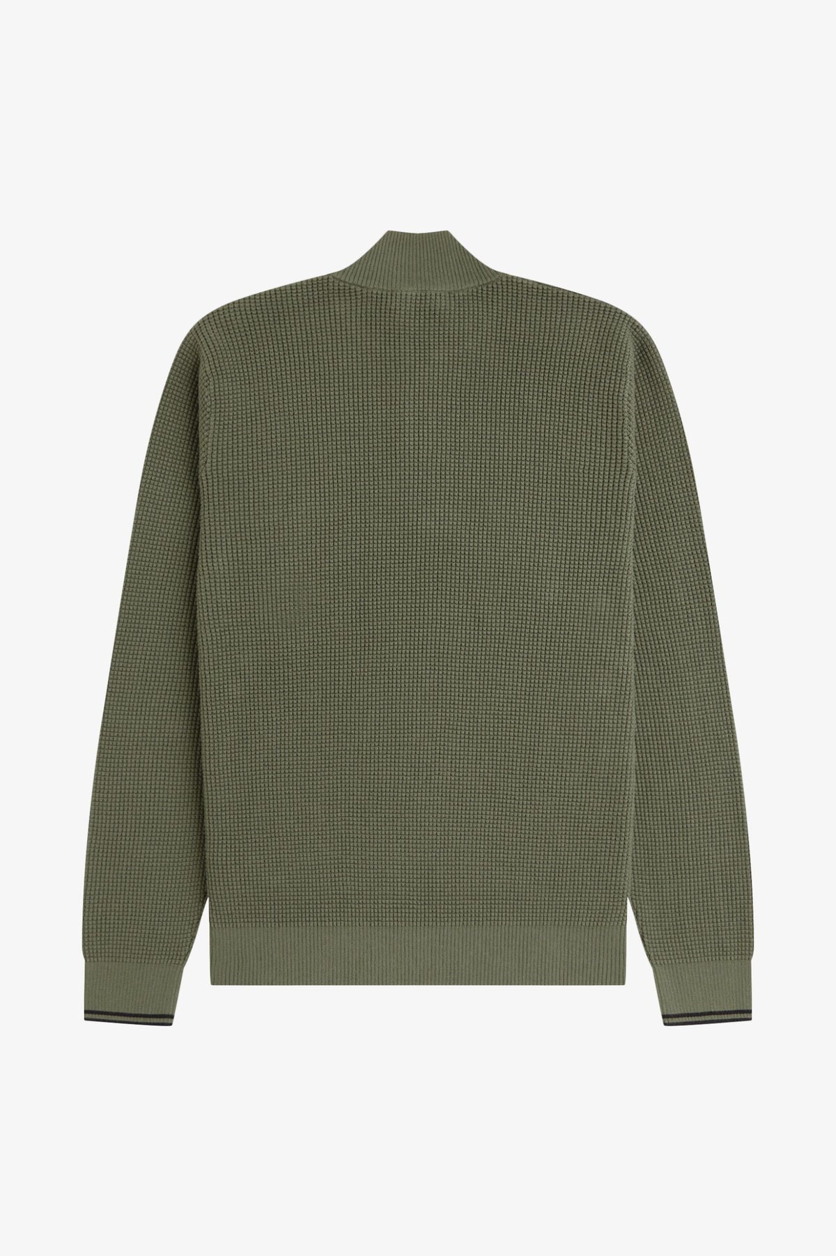 Fred Perry Waffle Stitch Half Zip Jumper Laurel Wreath Green