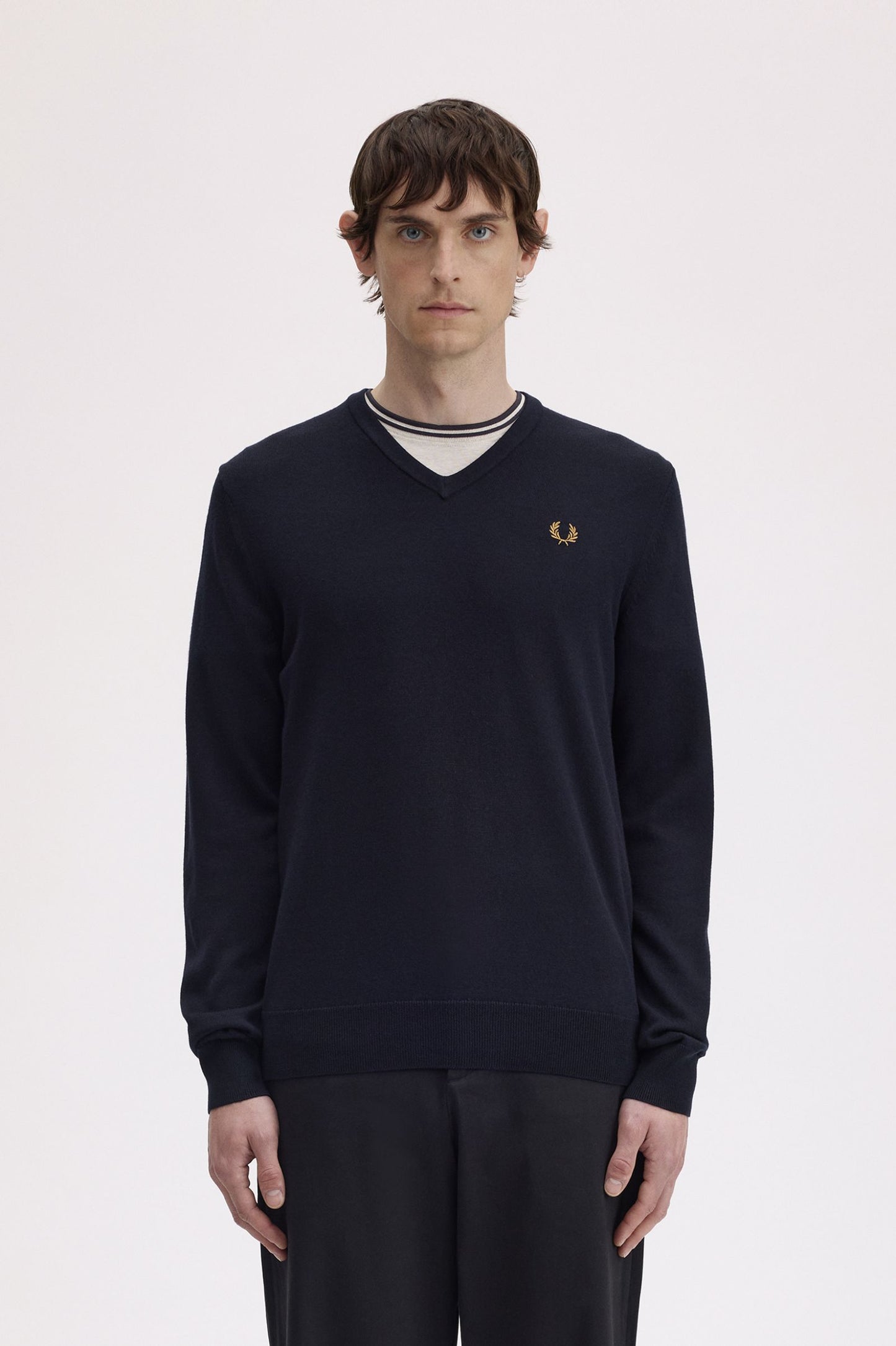 Fred Perry Classic V-Neck Jumper Navy