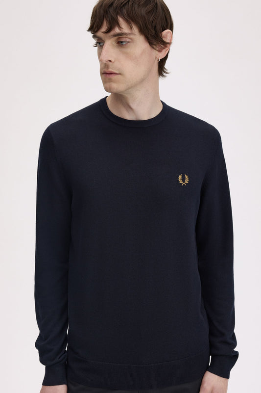 Fred Perry Classic Crew Neck Jumper Navy