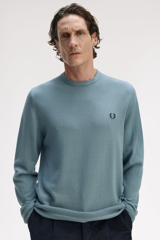 Fred Perry Classic Crew Neck Jumper Stockport Blue