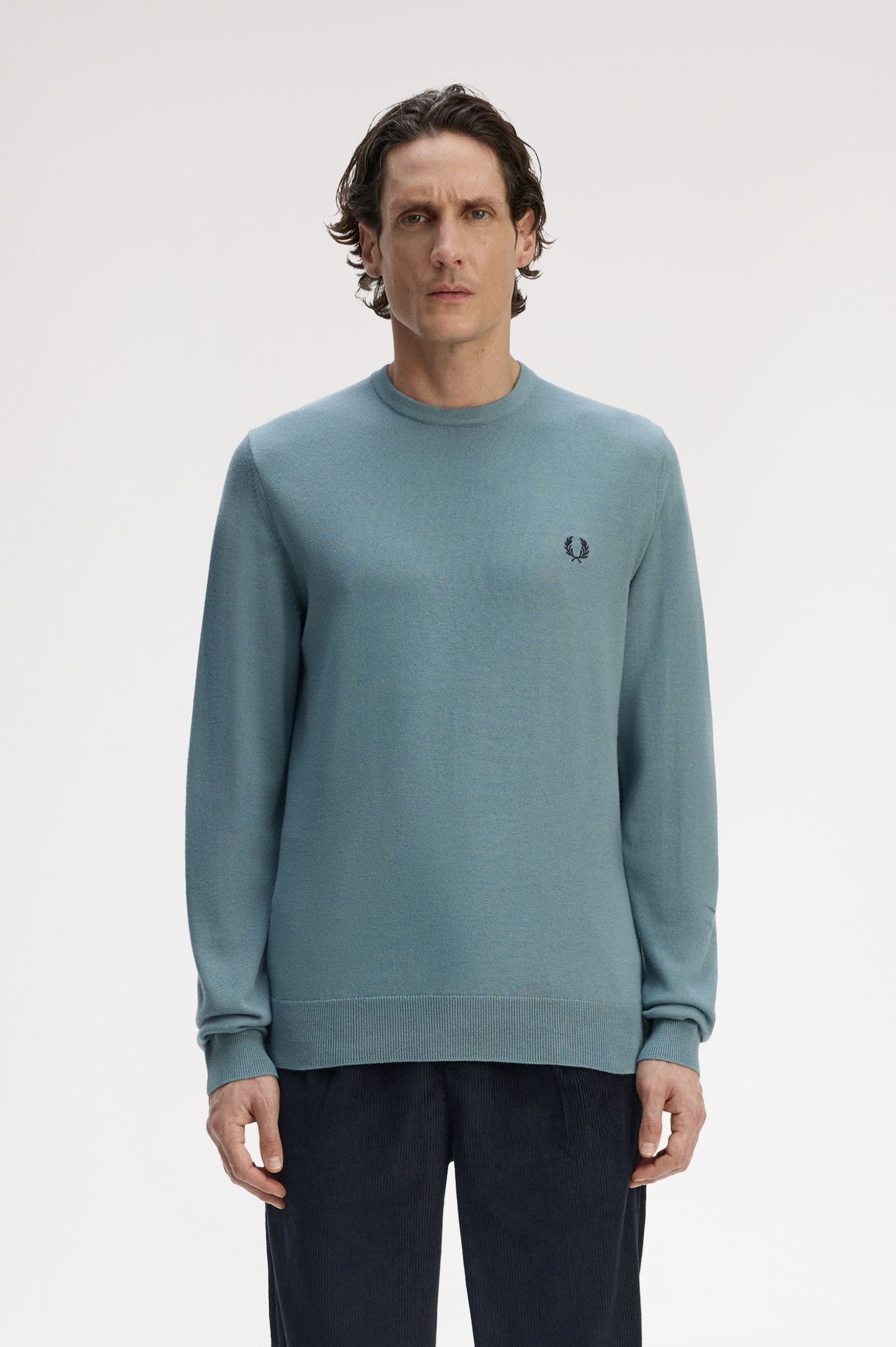 Fred Perry Classic Crew Neck Jumper Stockport Blue