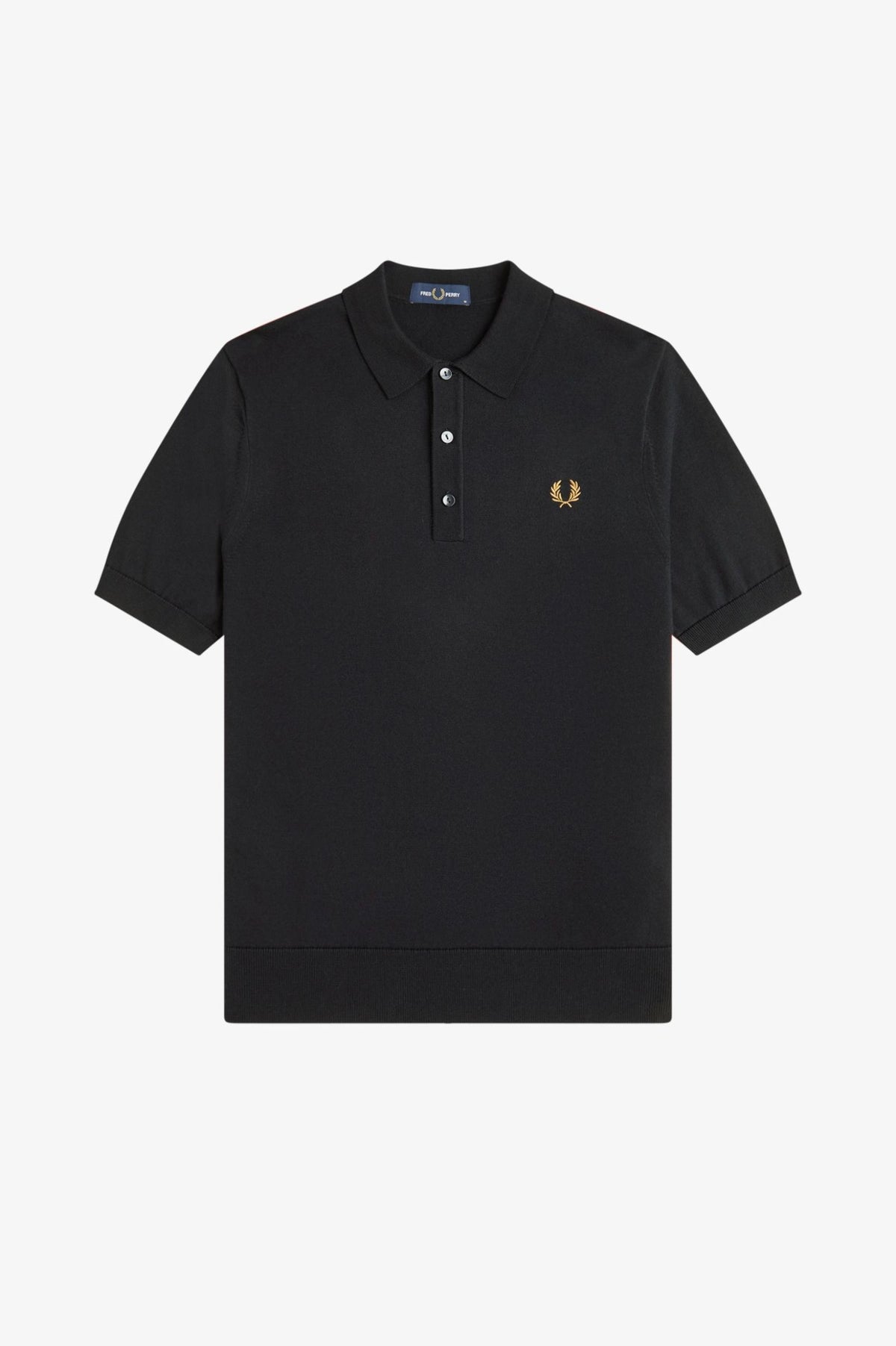 Fred Perry Cotton Knitted Shirt Black