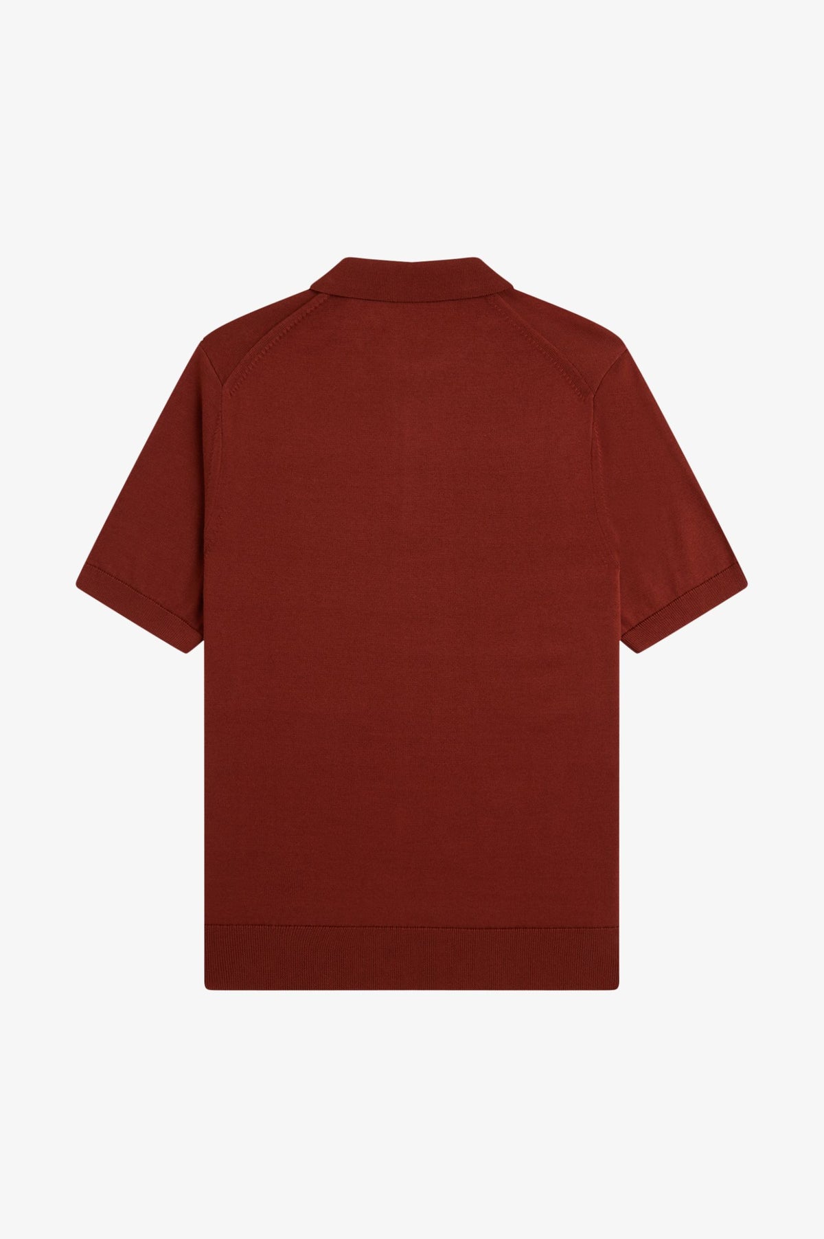 Fred Perry Cotton Knitted Shirt Brandy