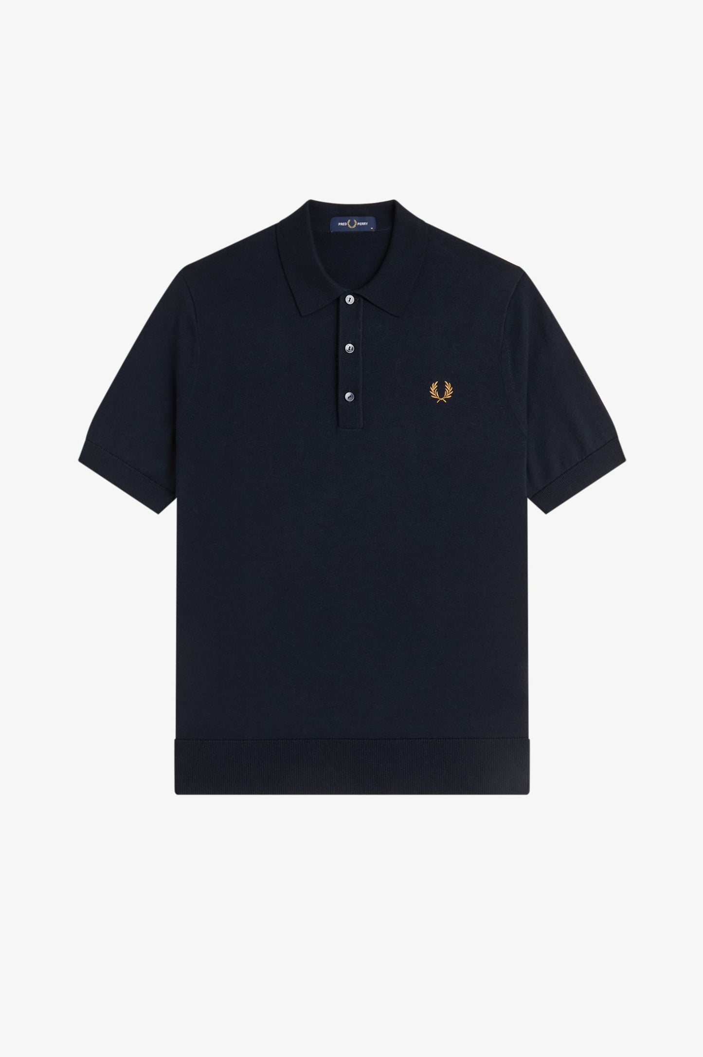 Fred Perry Long Staple Cotton Knitted Shirt Navy