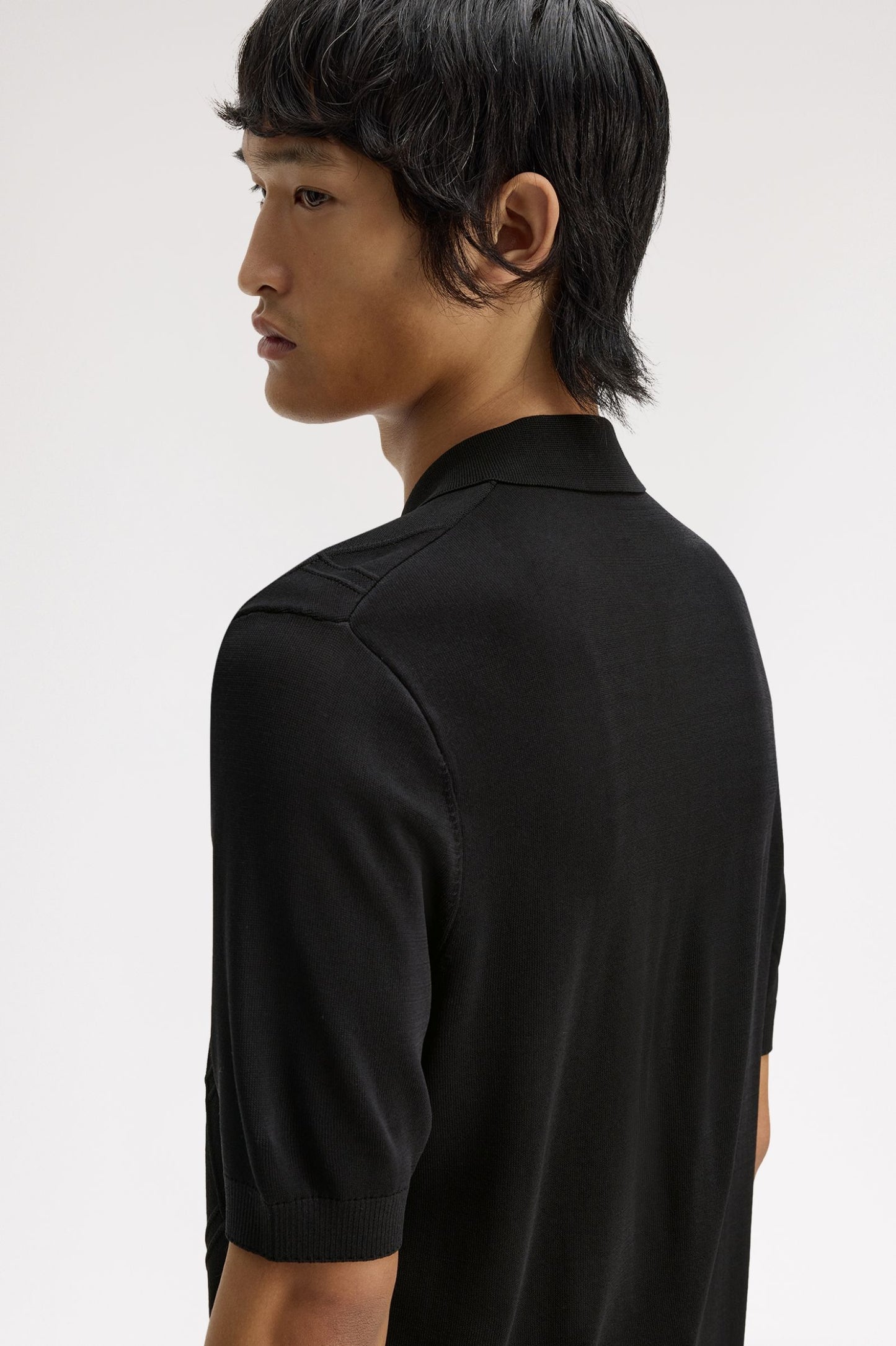 Fred Perry Cable Knitted Shirt Black