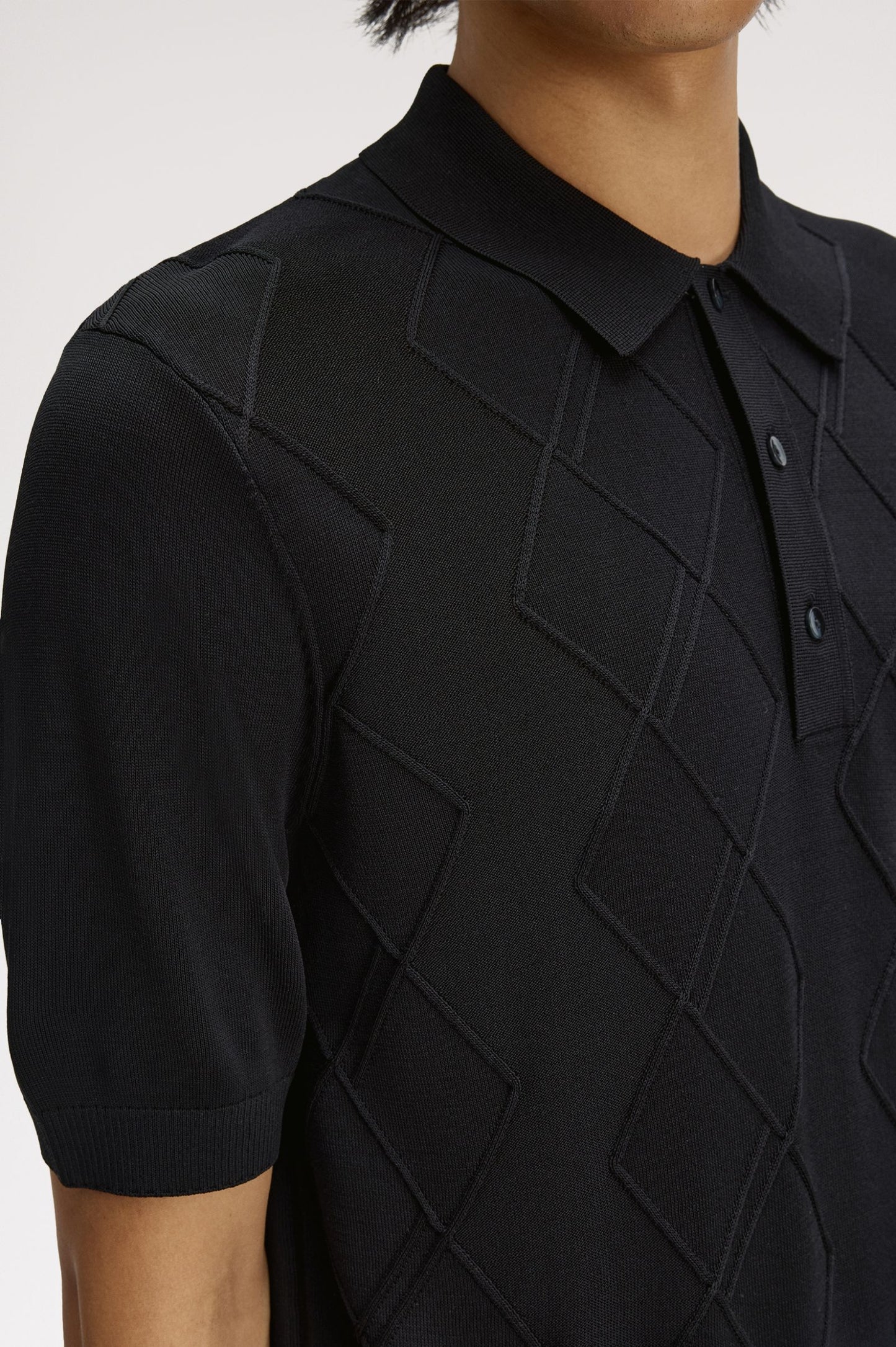 Fred Perry Cable Knitted Shirt Black