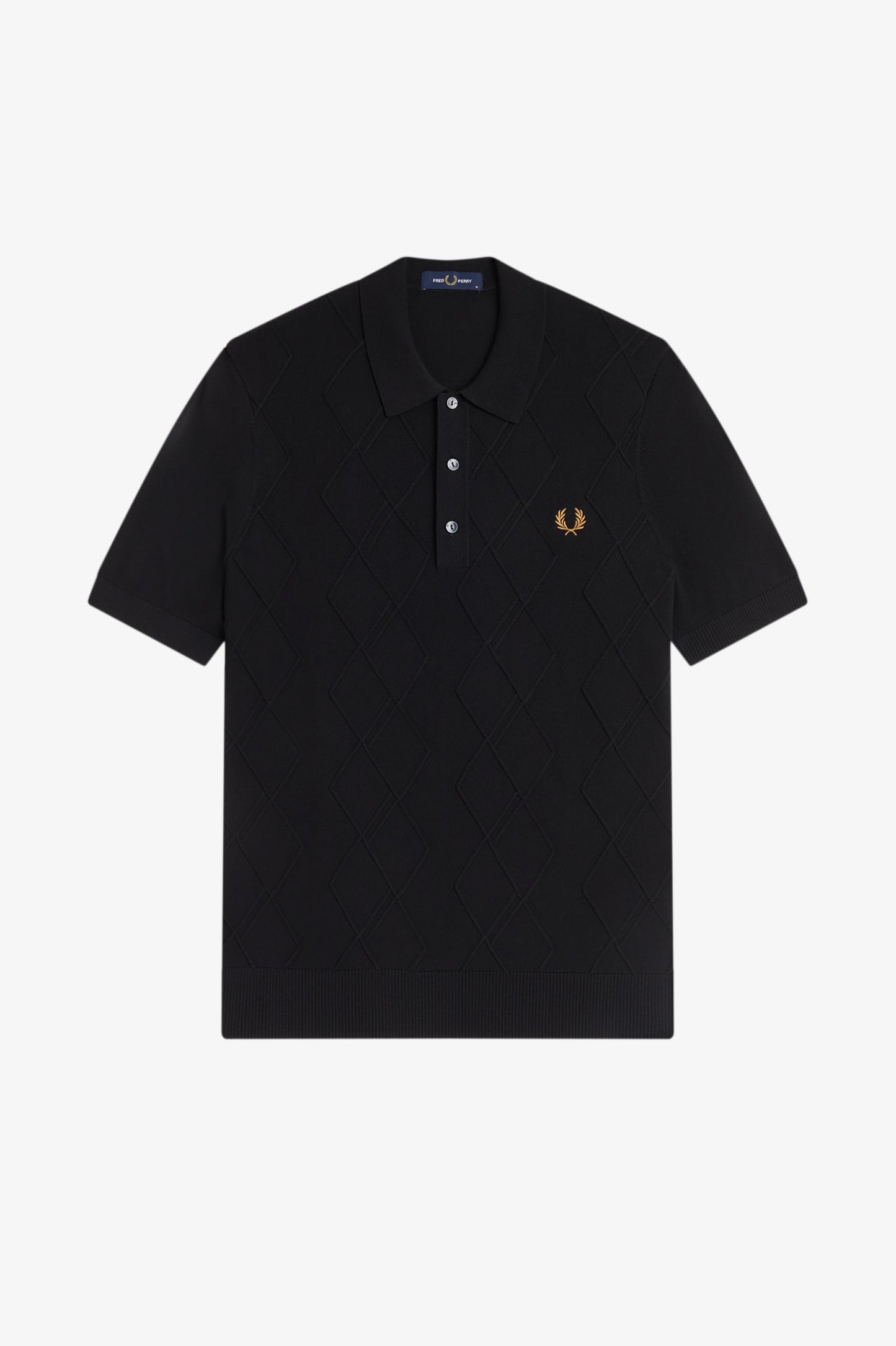 Fred Perry Cable Knitted Shirt Black