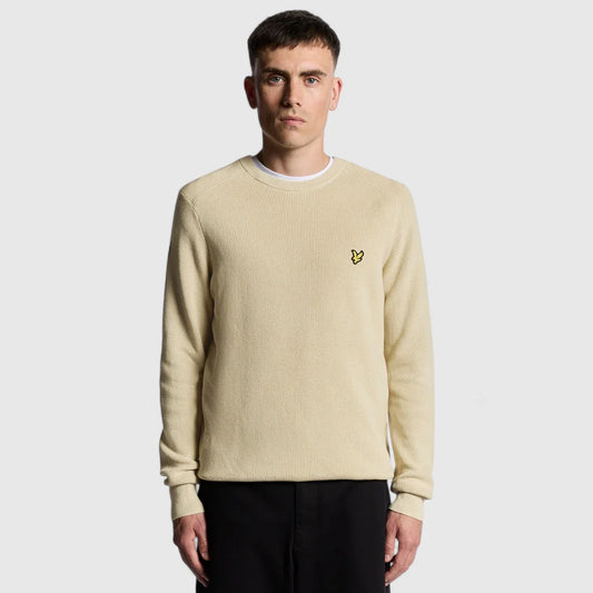 Lyle & Scott ribbed crew neck sweater Grey Taupe