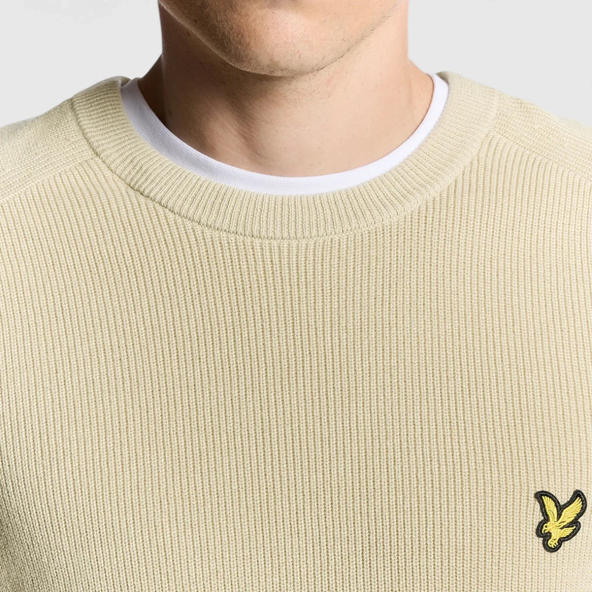 Lyle & Scott ribbed crew neck sweater Grey Taupe