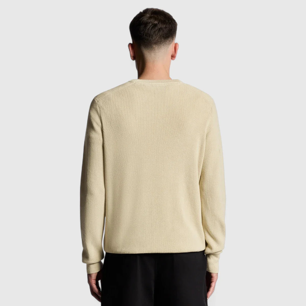 Lyle & Scott ribbed crew neck sweater Grey Taupe