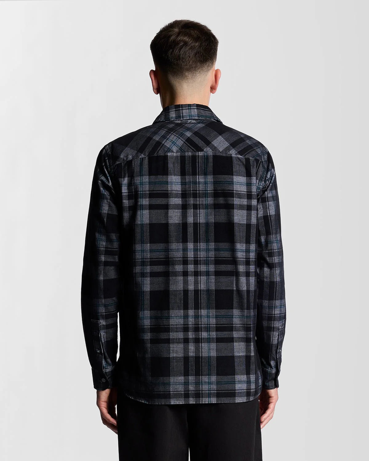 Lyle & Scott Tartan Check Corduroy Shirt Black/White