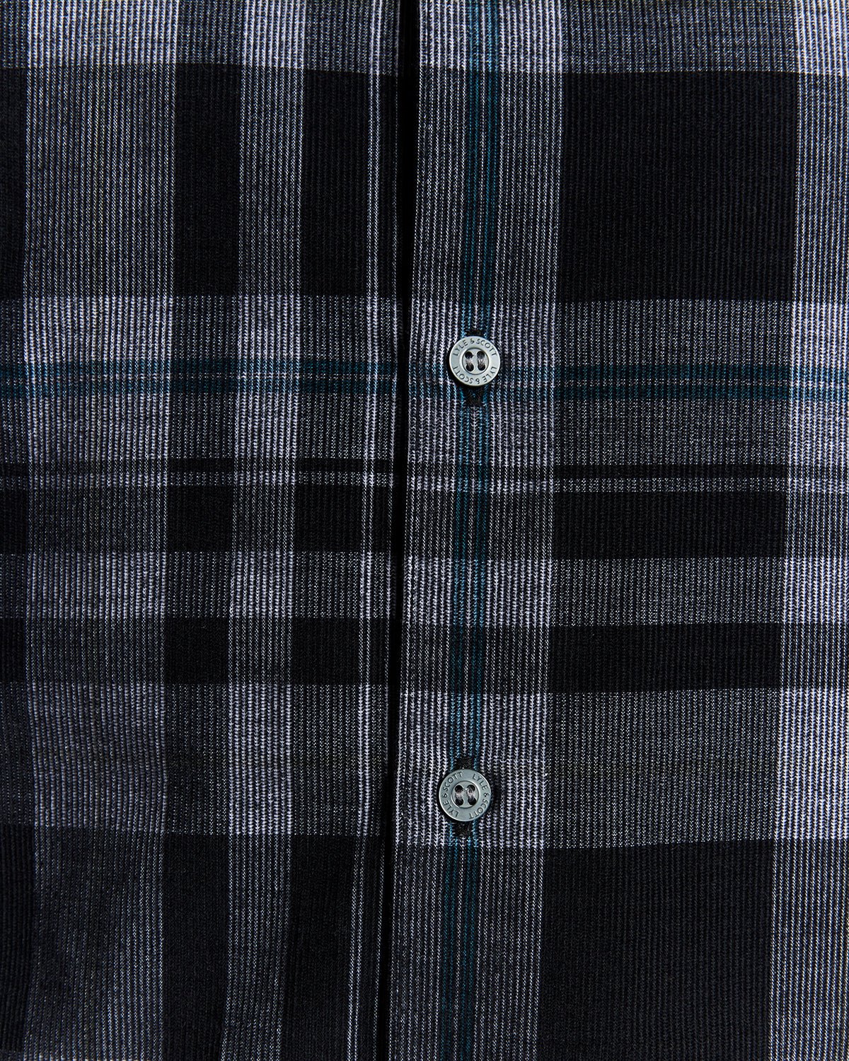 Lyle & Scott Tartan Check Corduroy Shirt Black/White