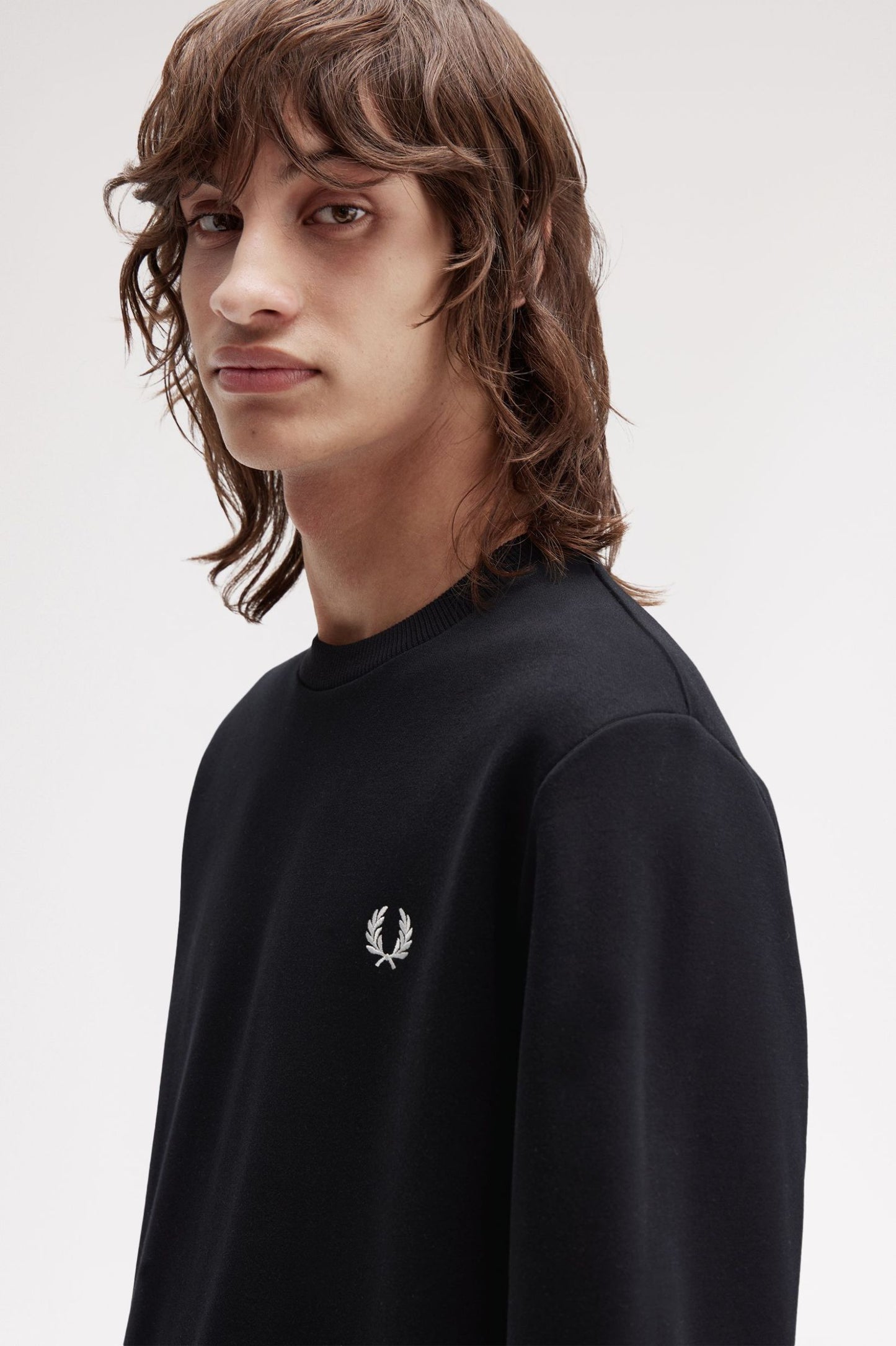 Fred Perry Bold Branding Crewneck Sweatshirt Black