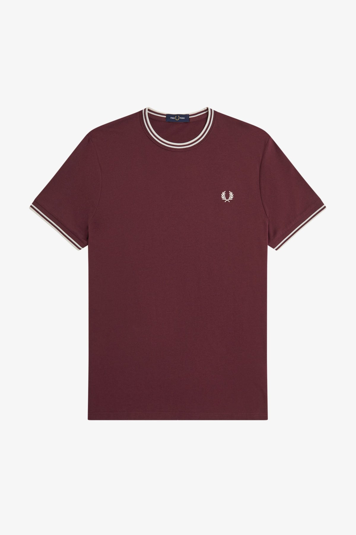 Fred Perry Twin Tipped T-Shirt Oxblood / Ecru