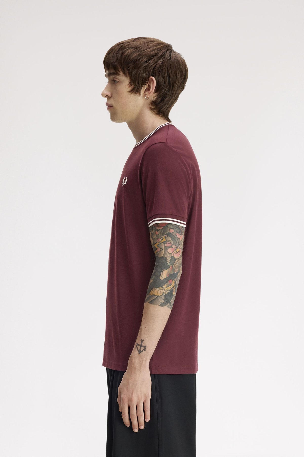 Fred Perry Twin Tipped T-Shirt Oxblood / Ecru