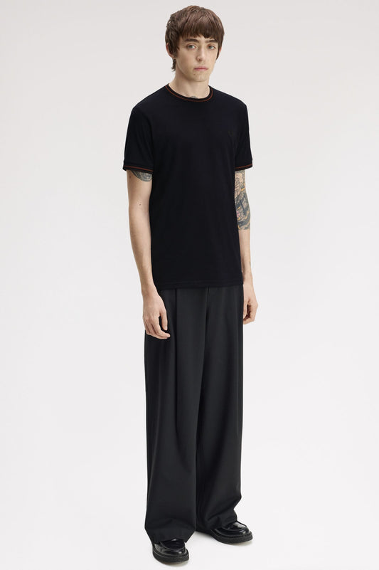Fred Perry Twin Tipped T-Shirt Navy / Brandy / Rich Brown