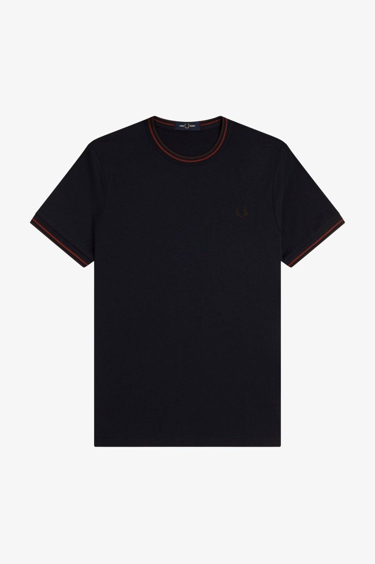 Fred Perry Twin Tipped T-Shirt Navy / Brandy / Rich Brown