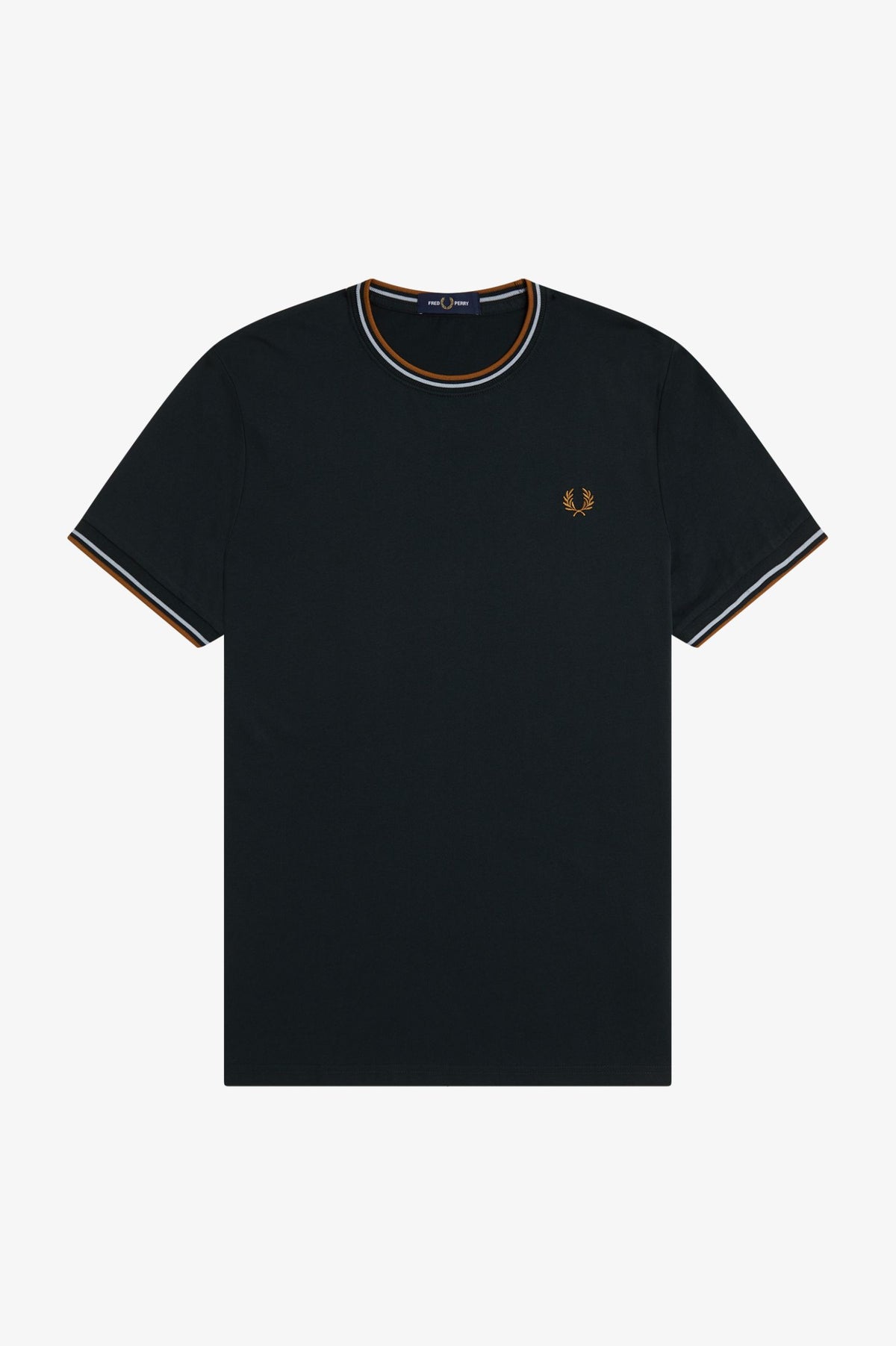 Fred Perry Twin Tipped T-Shirt Night Green / Dusky Blue / Dark Caramel