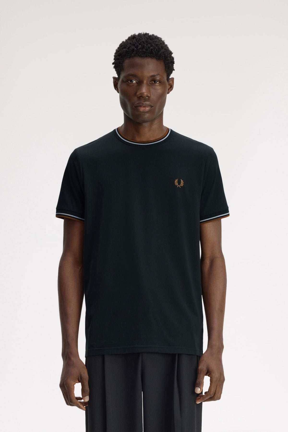 Fred Perry Twin Tipped T-Shirt Night Green / Dusky Blue / Dark Caramel