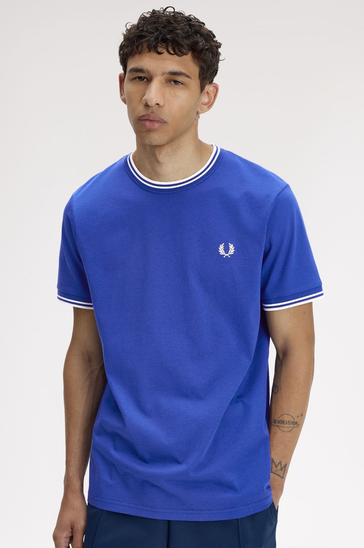 Fred Perry Twin Tipped T-Shirt Soho Eclipse / Snow White / Snow White